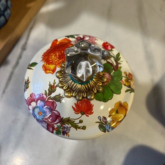 MacKenzie-Childs Floral Canister with Glass Knobs 9” x 5” - Picture 6 of 11